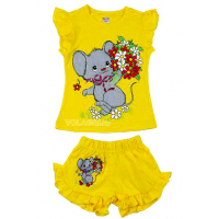 20-200406 "MOUSE", костюм для девочки, 1-4 года, желтый 20-200406 "MOUSE", костюм для девочки, 1-4 года, желтый